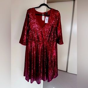 Torrid red sequined dress size 1x. NWT